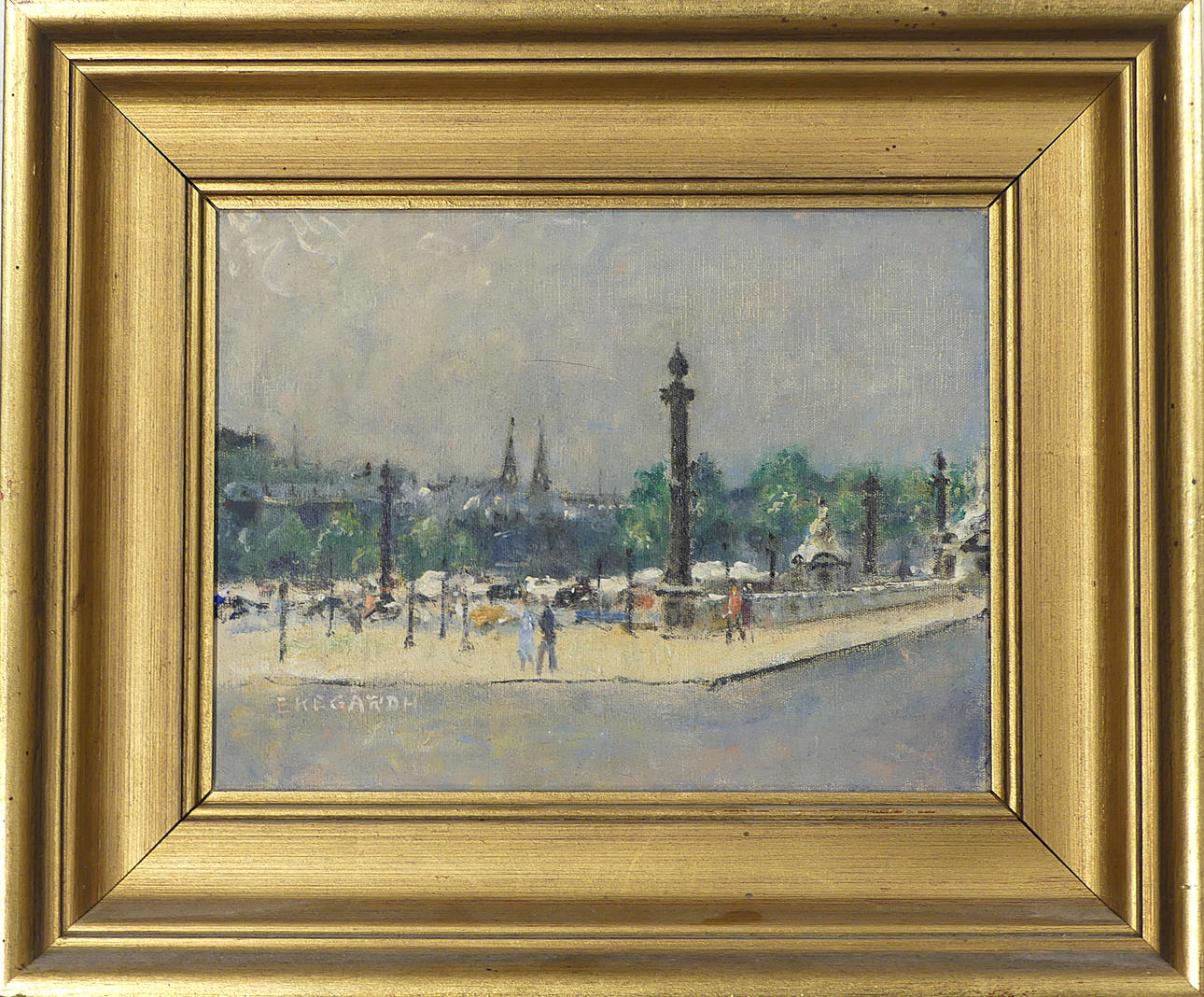 HANS EKEGÅRDH. Motif from Paris, oil on panel, signed.