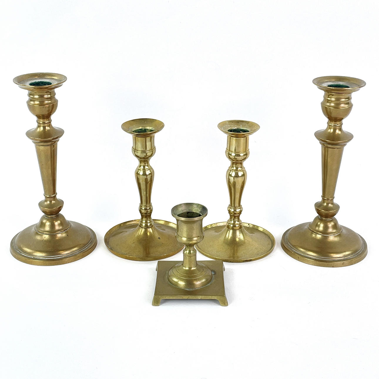 LJUSSTAKAR. Mässing, 5 delar.