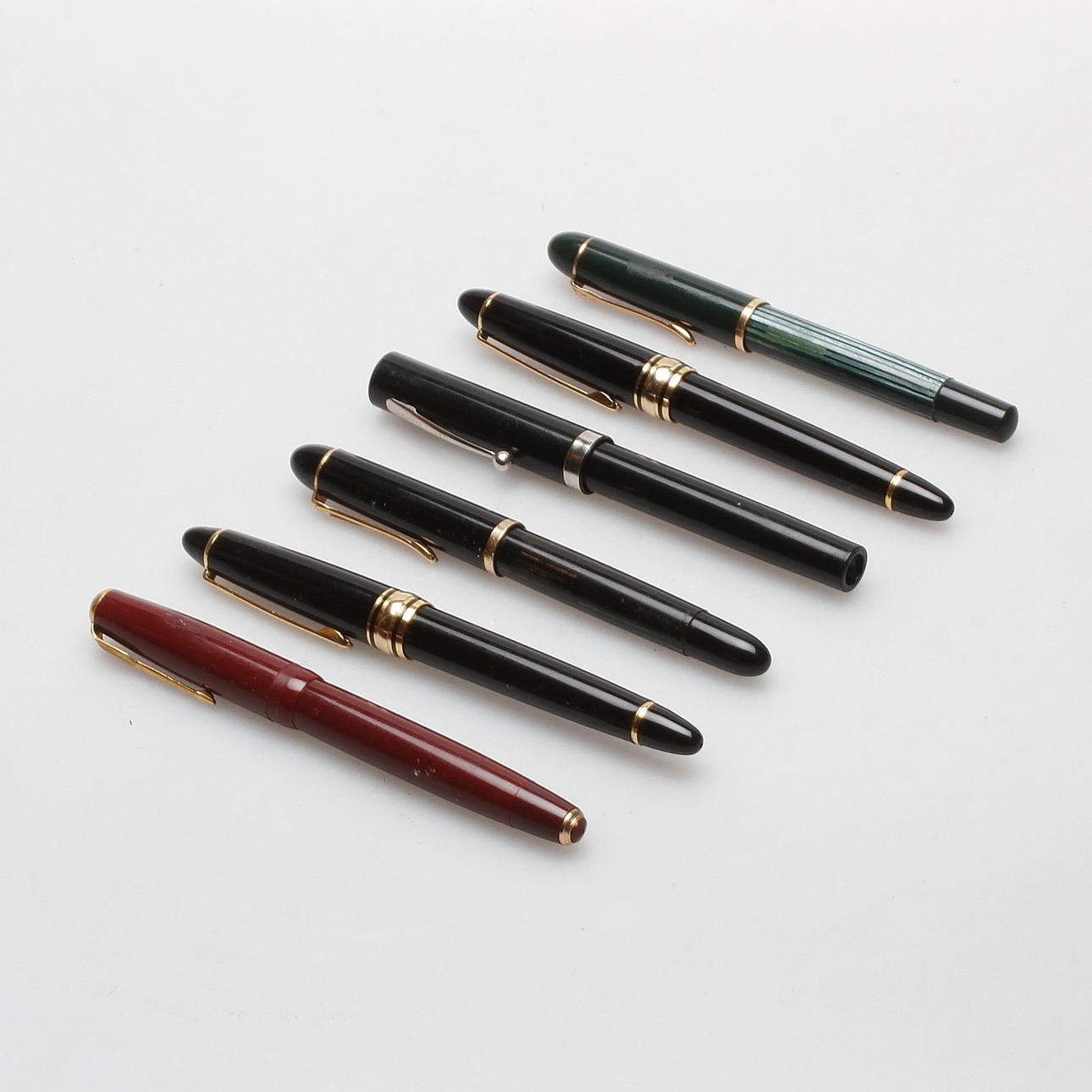 RESEVOIRPENNOR, 6 stycken, bl.a. Parker, Pelikan.