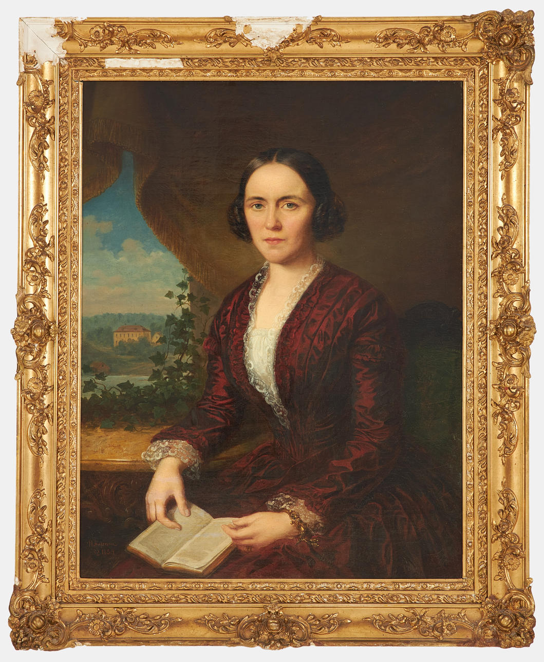 NILS ANDERSSON. portrait of Henriette Louise Akrell, oil on canvas, signed and dated 1853.