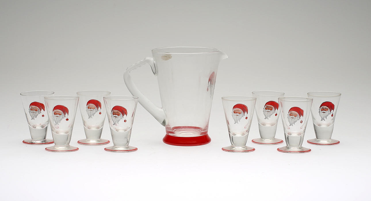 SERVISDELAR, glas, 9 del, Åfors glasbruk, Tomtedekor.