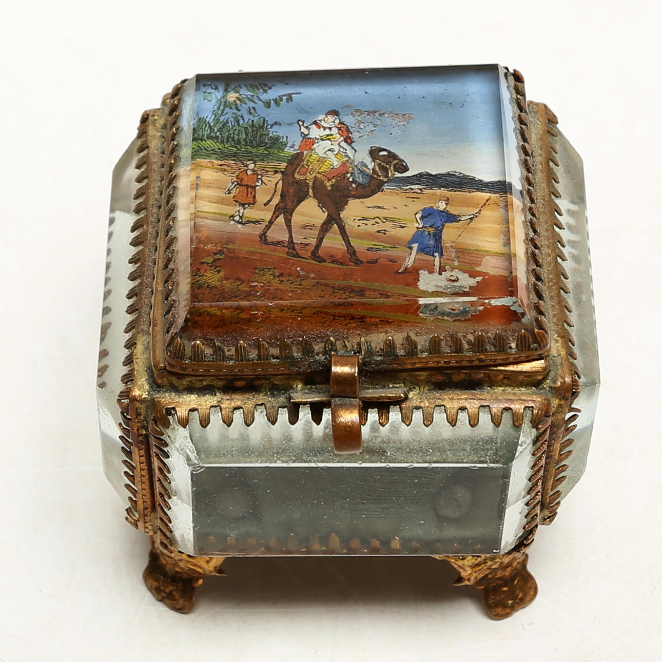 SMYCKESGÖMMA, glas/metall, påklistrad bild.