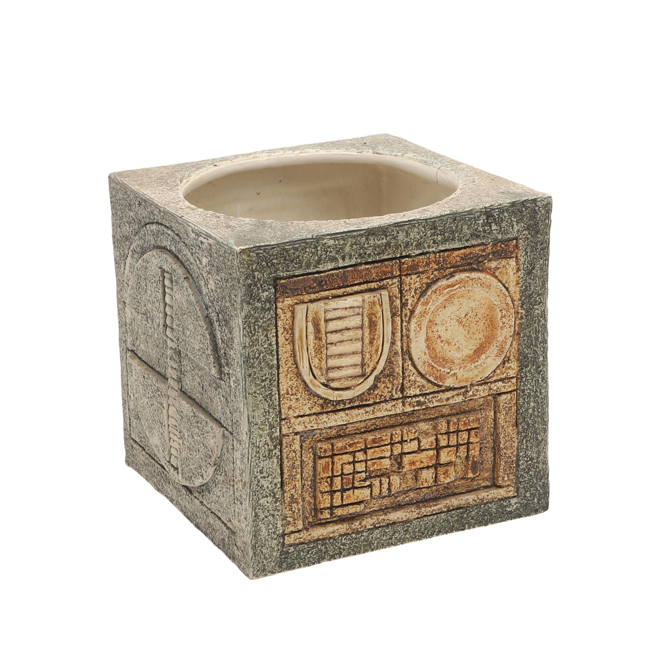 LARGE TROIKA CUBE VASE.