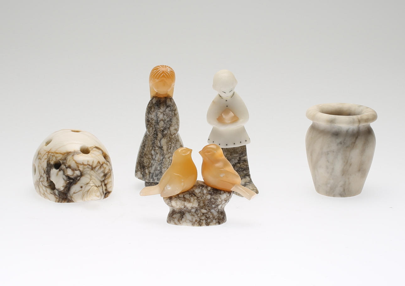 FIGURES, stone, possibly Russian.