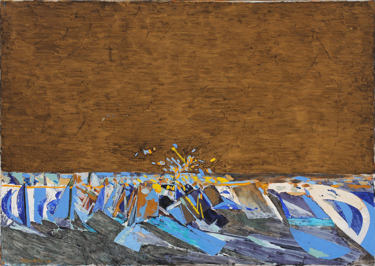 BO THORÉN. Komposition. Olja på duk, signerad och daterad -61.