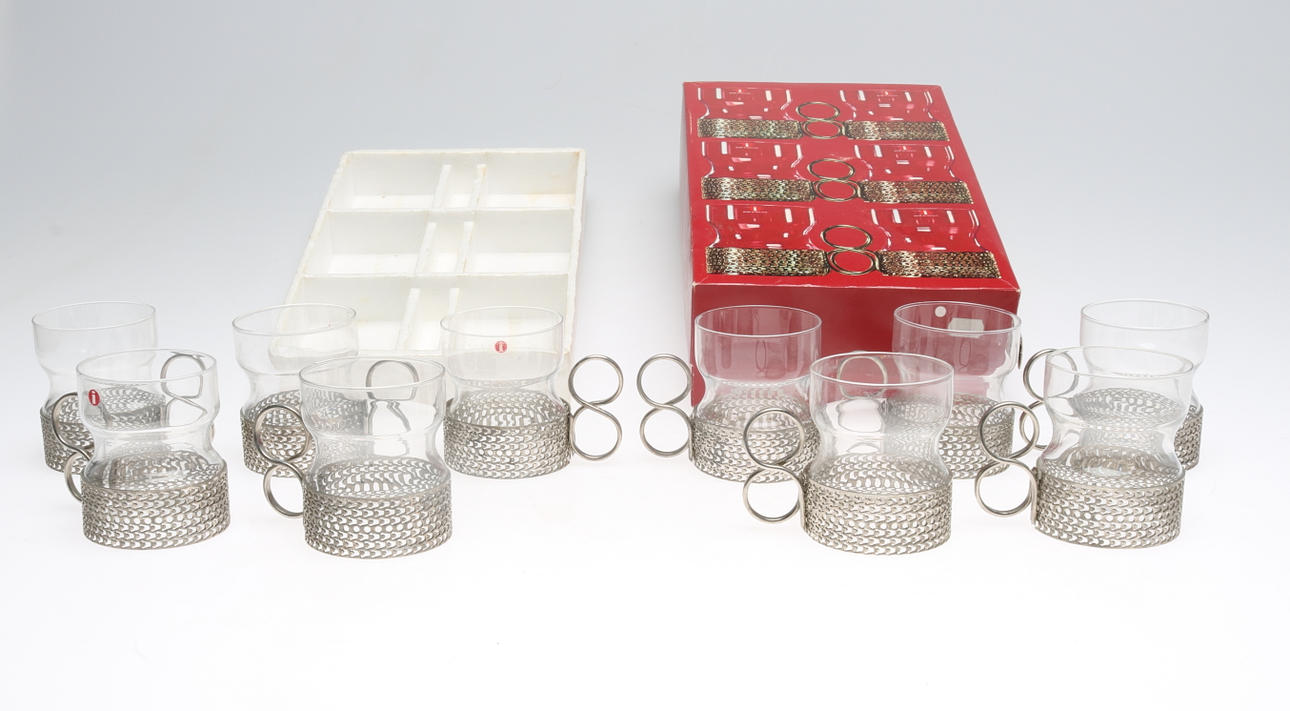 IRISH COFFEEGLAS, 10 st, "Tsaikka", Timo Sarpaneva, Arabia, Finland.