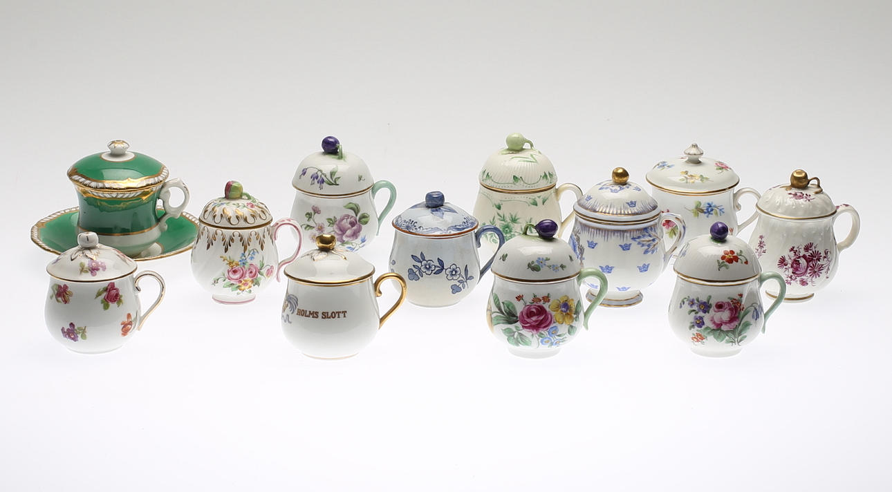 CREMEKOPPAR, 12 st, Sverige, 1800-1900-tal.