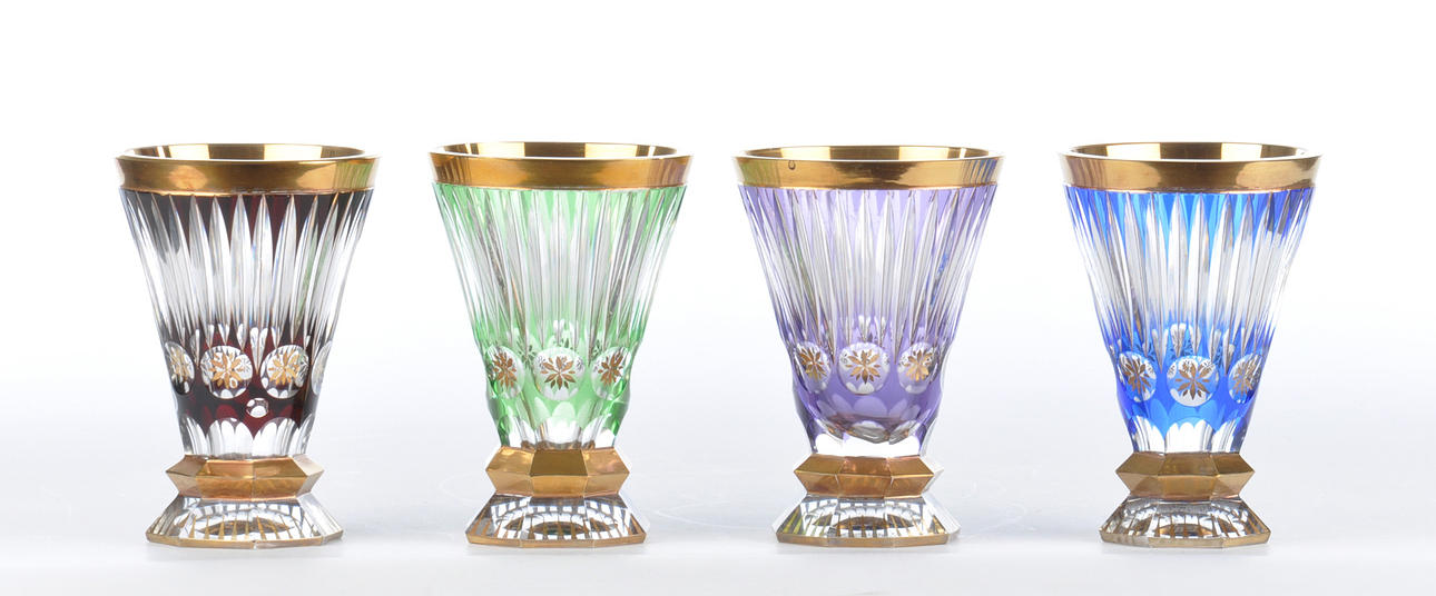 4 TUMLARE, ART DECO, slipad och med guldbeläggning.