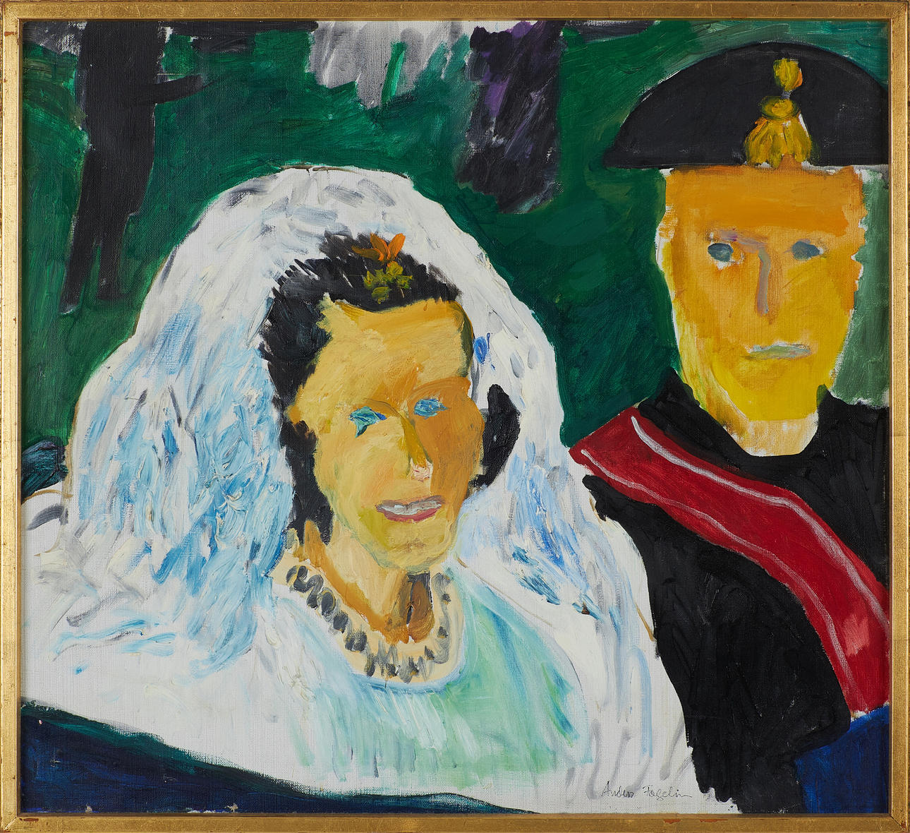 ANDERS FOGELIN. Figure composition, oil on canvas, signed.