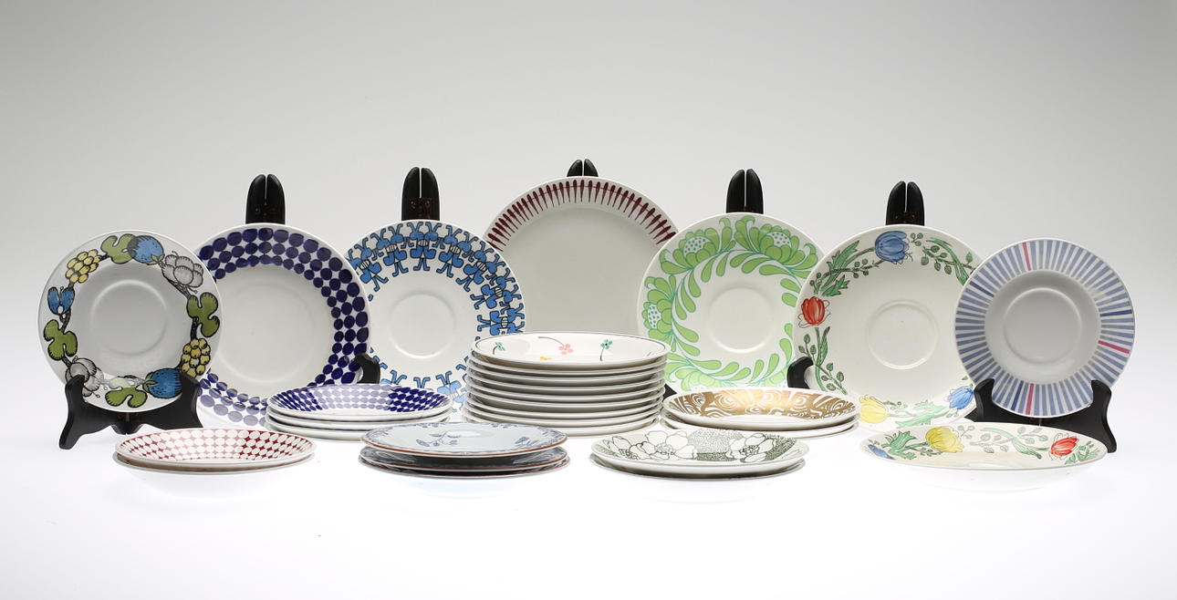 KAFFEFAT, ca 32 delar, olika modeller, Rörstrand, Gustavsberg, m.fl.