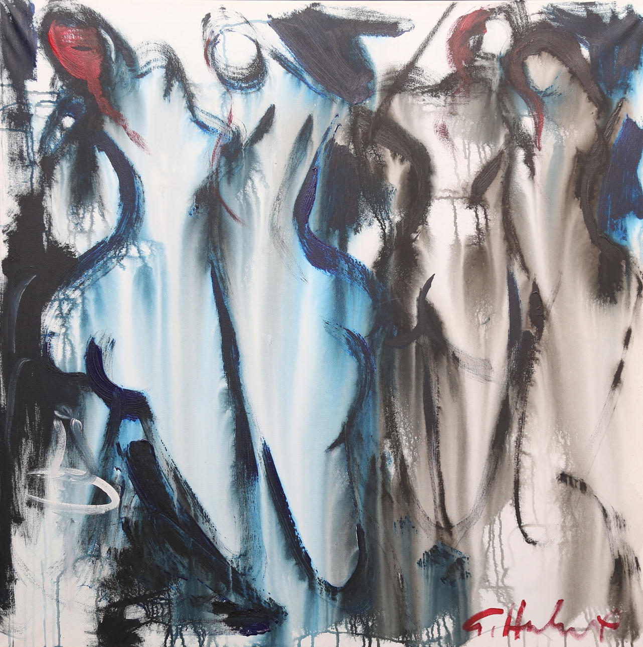 GÖRAN HAUSENKAMP. acrylic on canvas, signed.