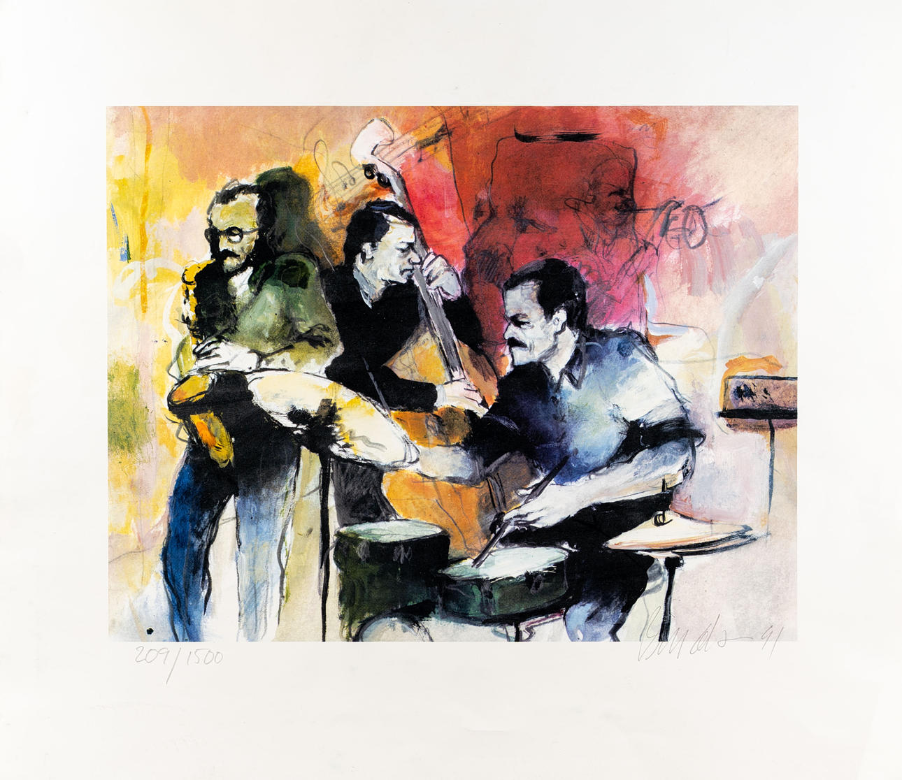 BILL OLSON. Lithograph, Oramat leaf, Numbered 209/1500, Signed Bill Olson.