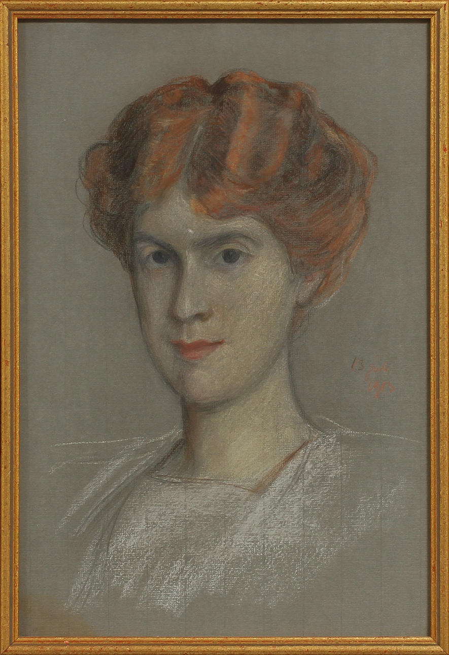 OIDENTIFIERAD KONSTNÄR. Porträtt, pastell, daterad 13 Juli 1903.