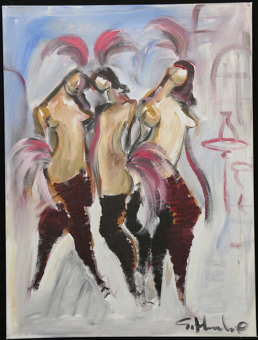 GÖRAN HAUSENKAMP. acrylic on canvas, signed.