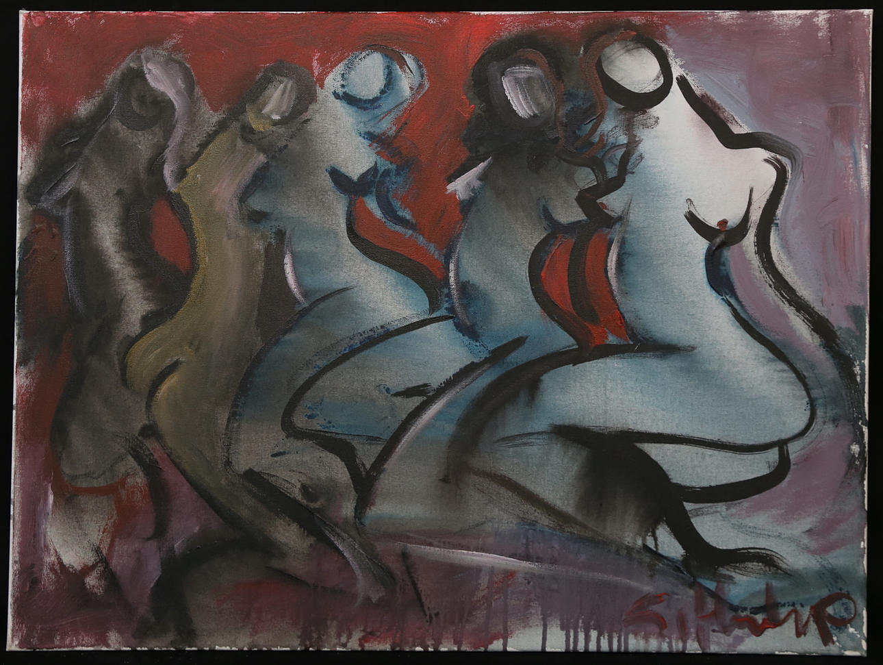 GÖRAN HAUSENKAMP. acrylic on canvas, signed.