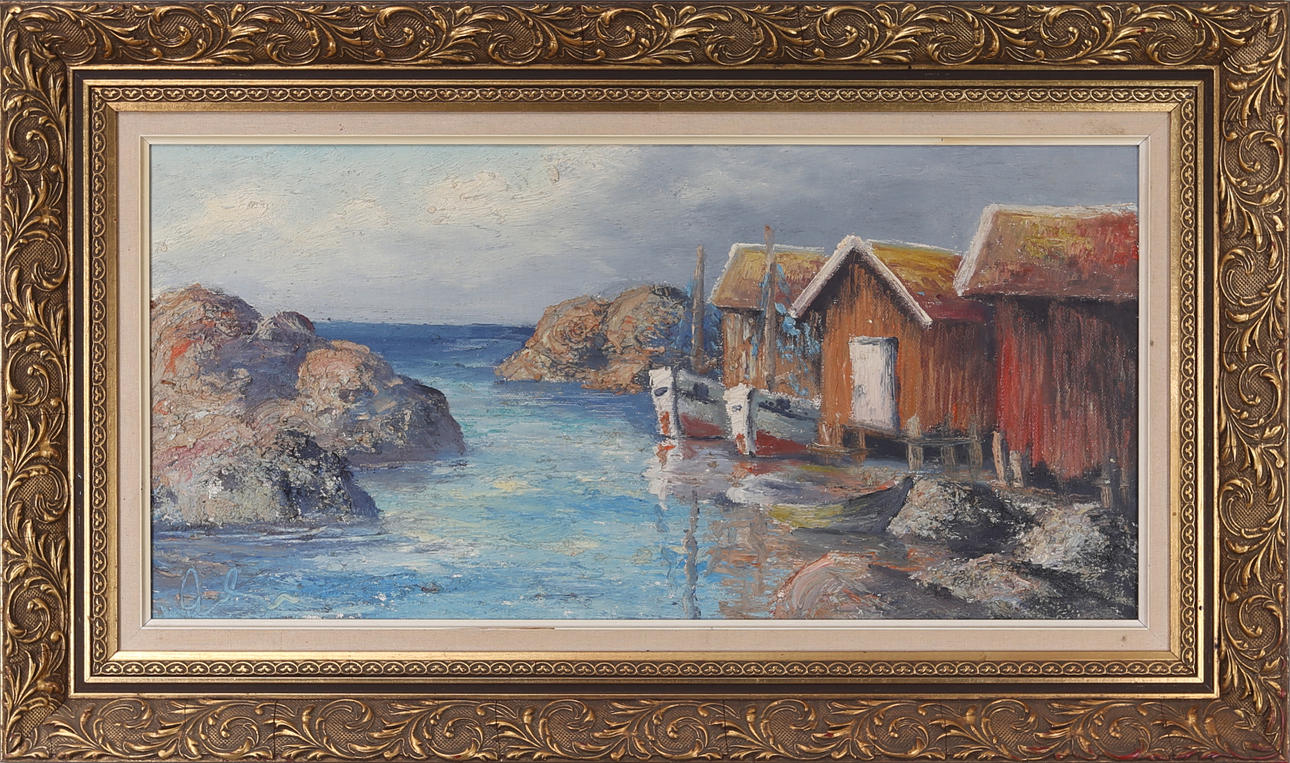OVE SWEDIN. Skärgårdsmotiv, olja på duk, signerad.