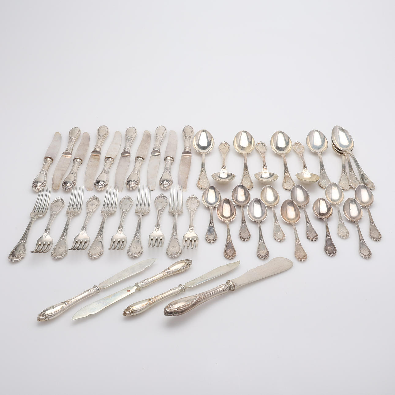 CUTLERY, 45 PIECES, SILVER, GA DAHLGREN, MALMÖ 1914.