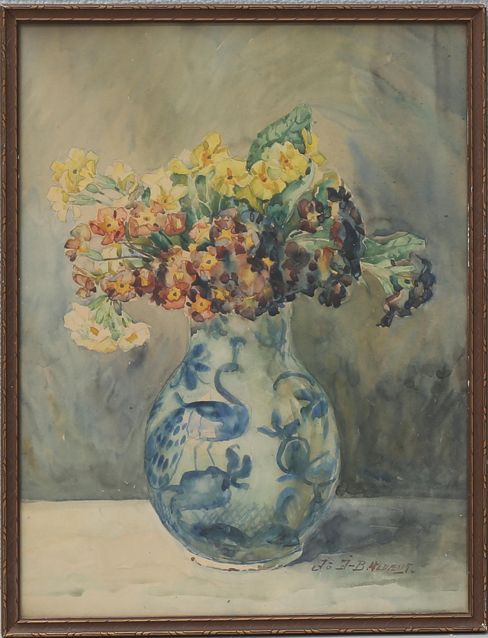 JOHN OCH INGA-BRITA HEDAEUS. Stilleben, Akvarell, signerad.