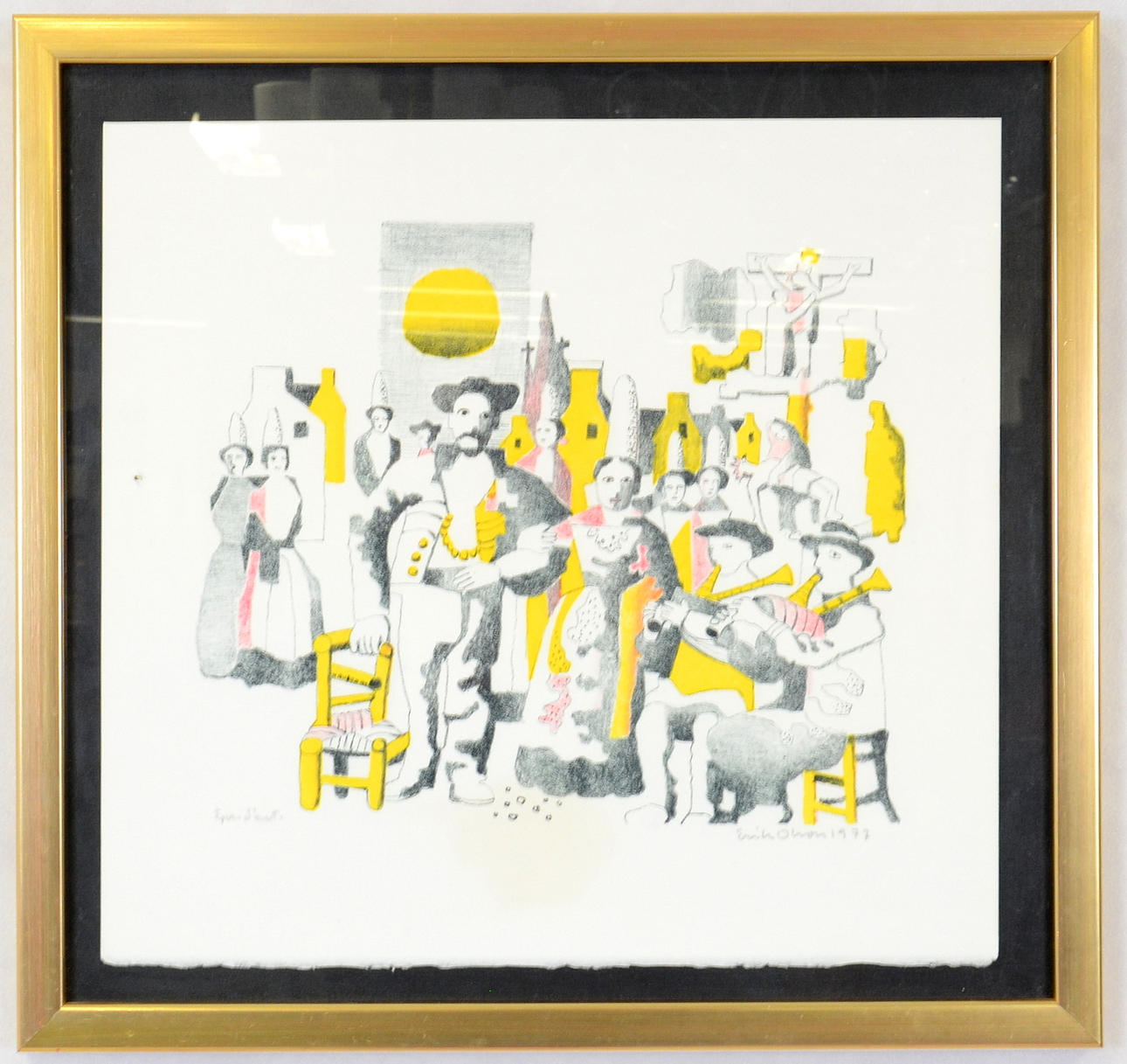 ERIK OLSON. Färglitografi.