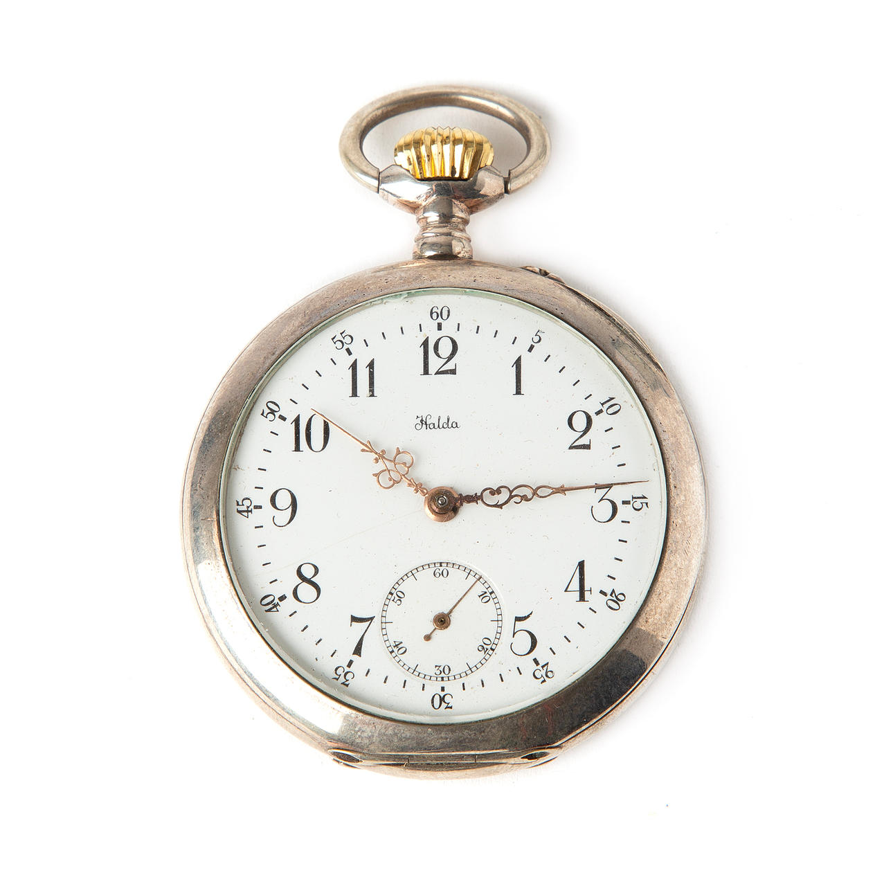 HALDA, taskukello, hopeaa, 1909.