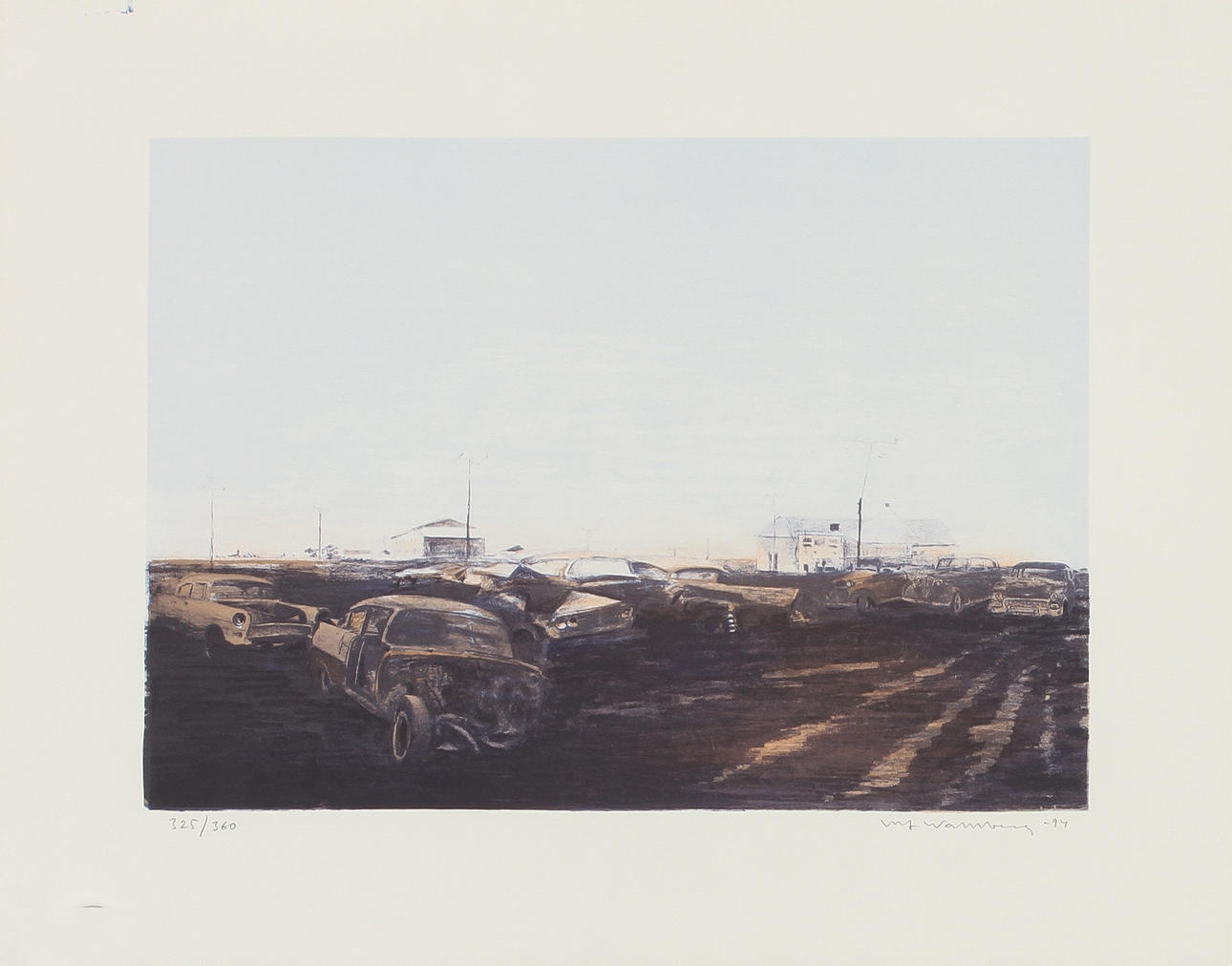 ULF WAHLBERG. Bilparkering, litografi, sign -94 o numr 325/360.