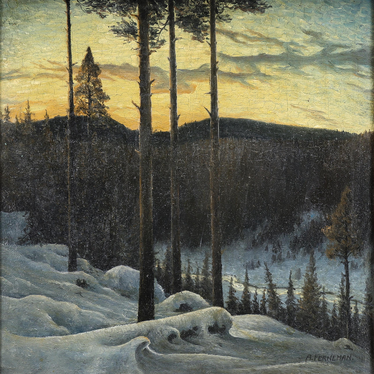 ALBIN FERNEMAN. Winterlandschaft.
