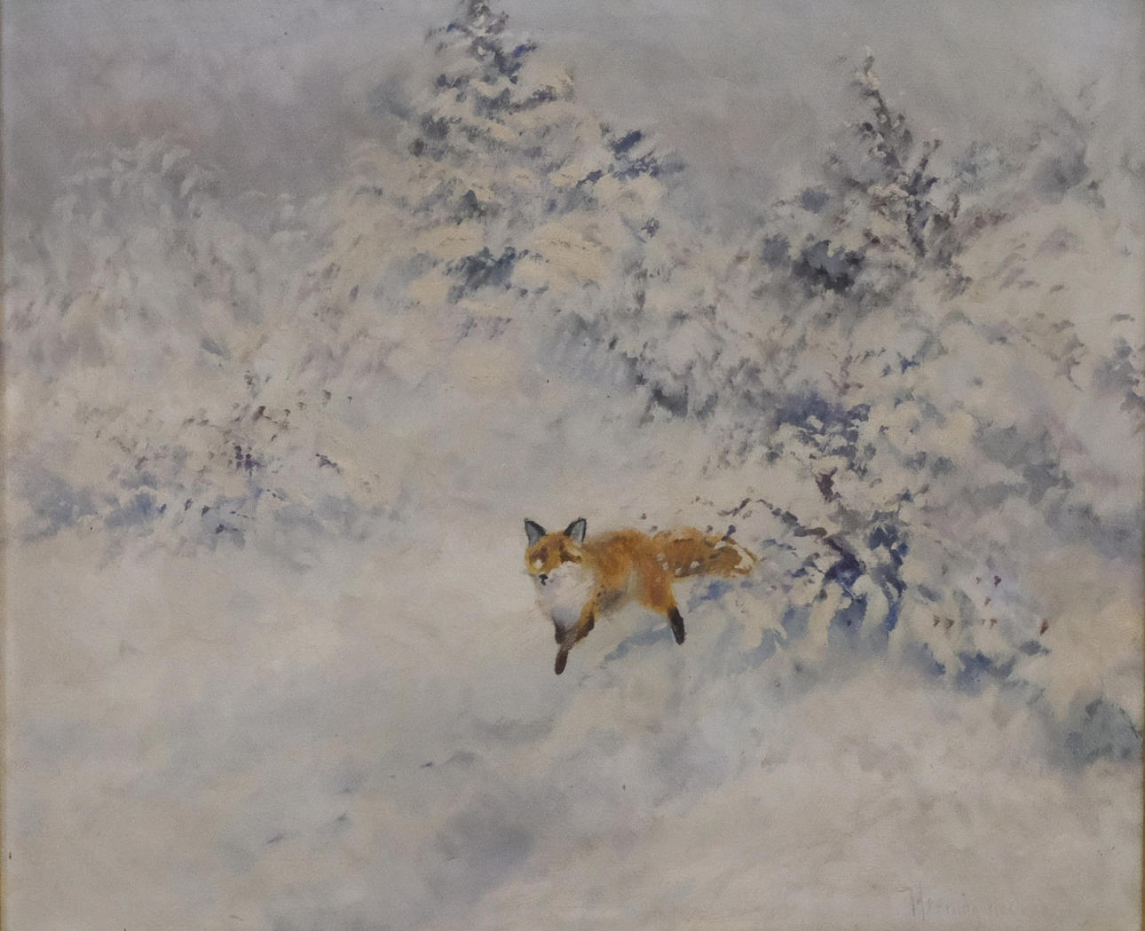 HENNING HOUGAARD. RÄV I VINTERLANDSKAP.
