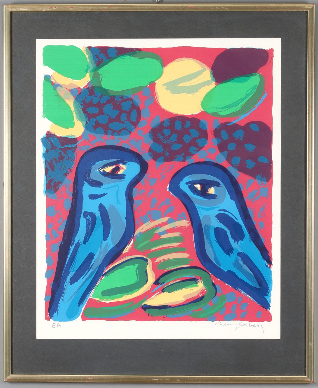 BENGT ÅBERG. Birds, colour lithograph, signed EA edition.