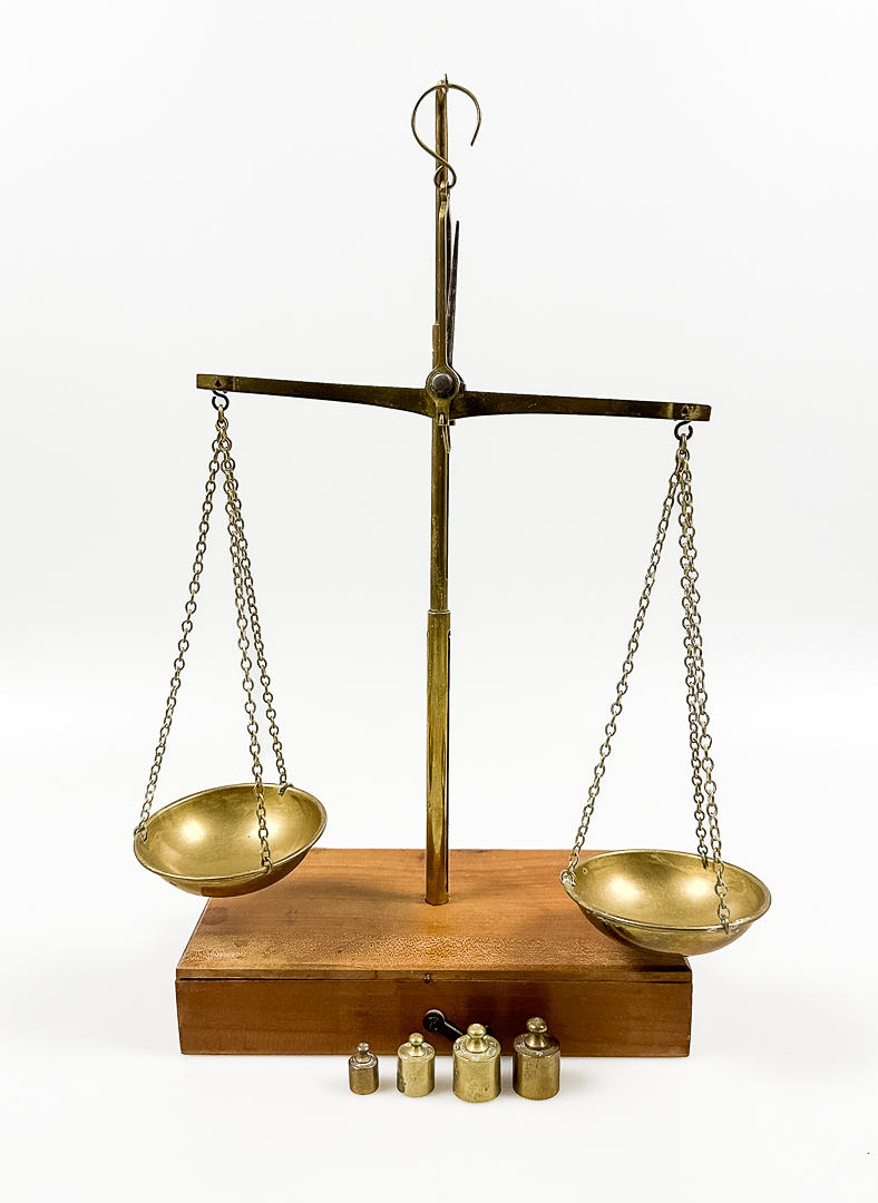 BALANSVÅG, mässing, metall, 1900-tal.