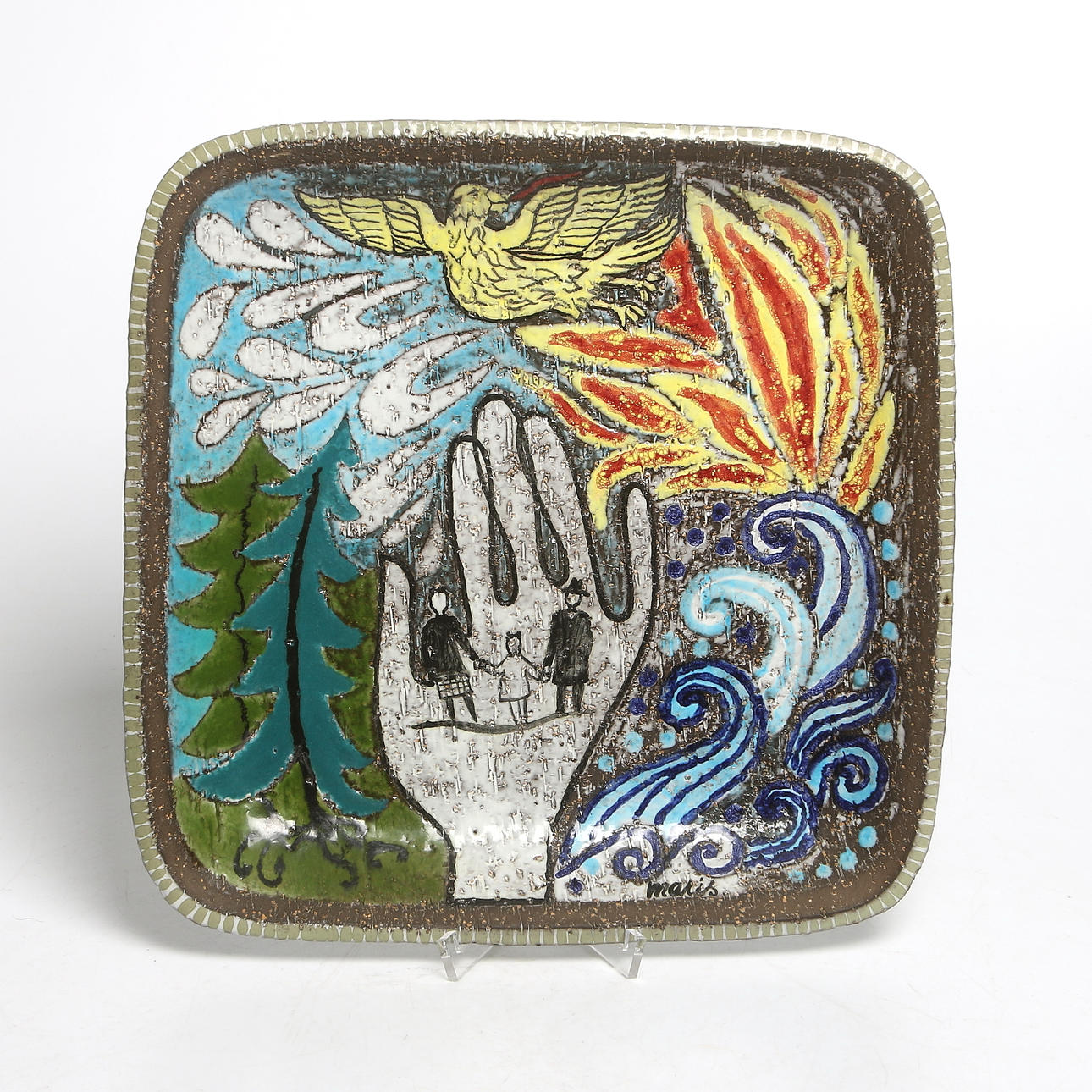 FAT, stengods, "Städernas Försäkringsbolag", Mari Simmulson, Upsala Ekeby, numrerad 19/200.