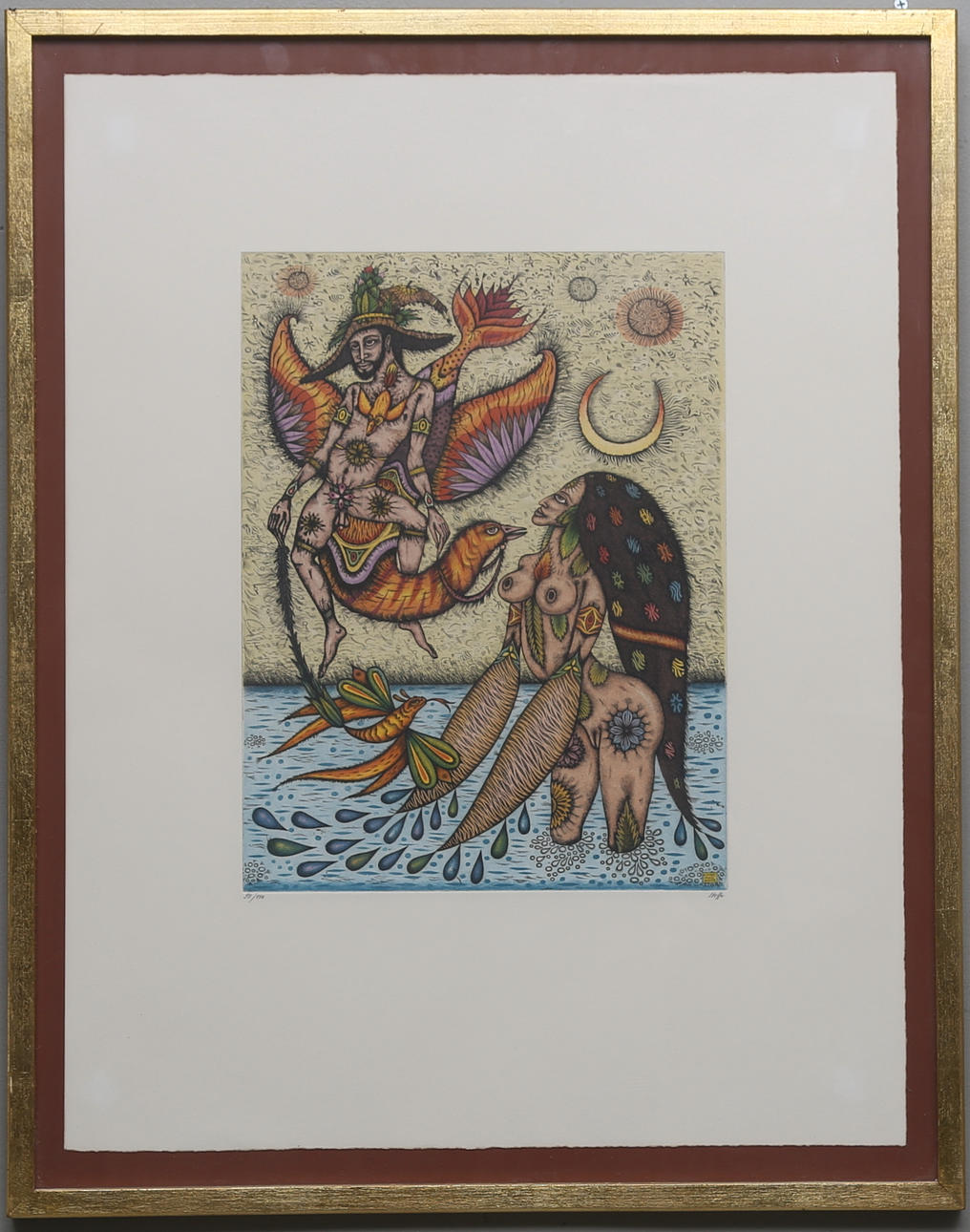 GERALD STEFFE. "Flying India". Färgetsning, signerad och numrerad 91/110.