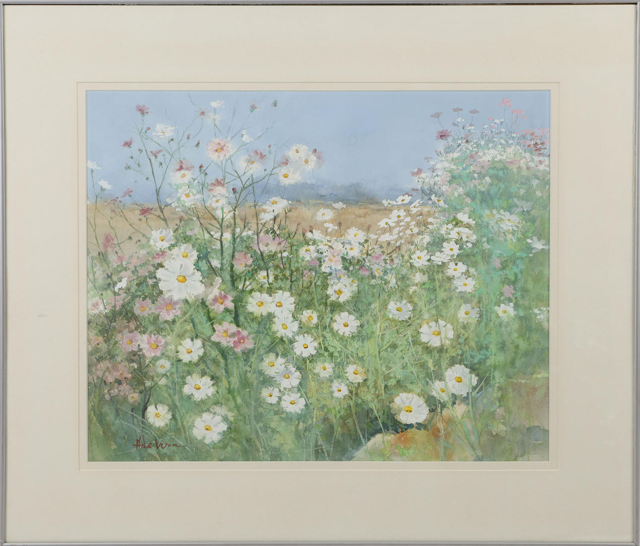 OIDENTIFIERAD KONSTNÄR. Blumenfeld, Aquarell, signiert.