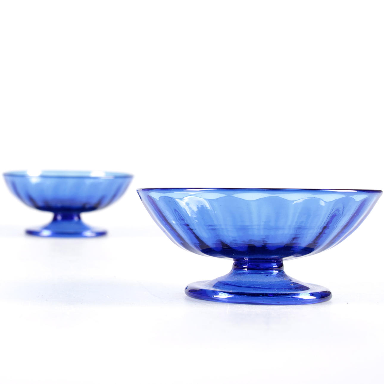 SALTKAR, på fot, ett par, glas, 1800-tal.