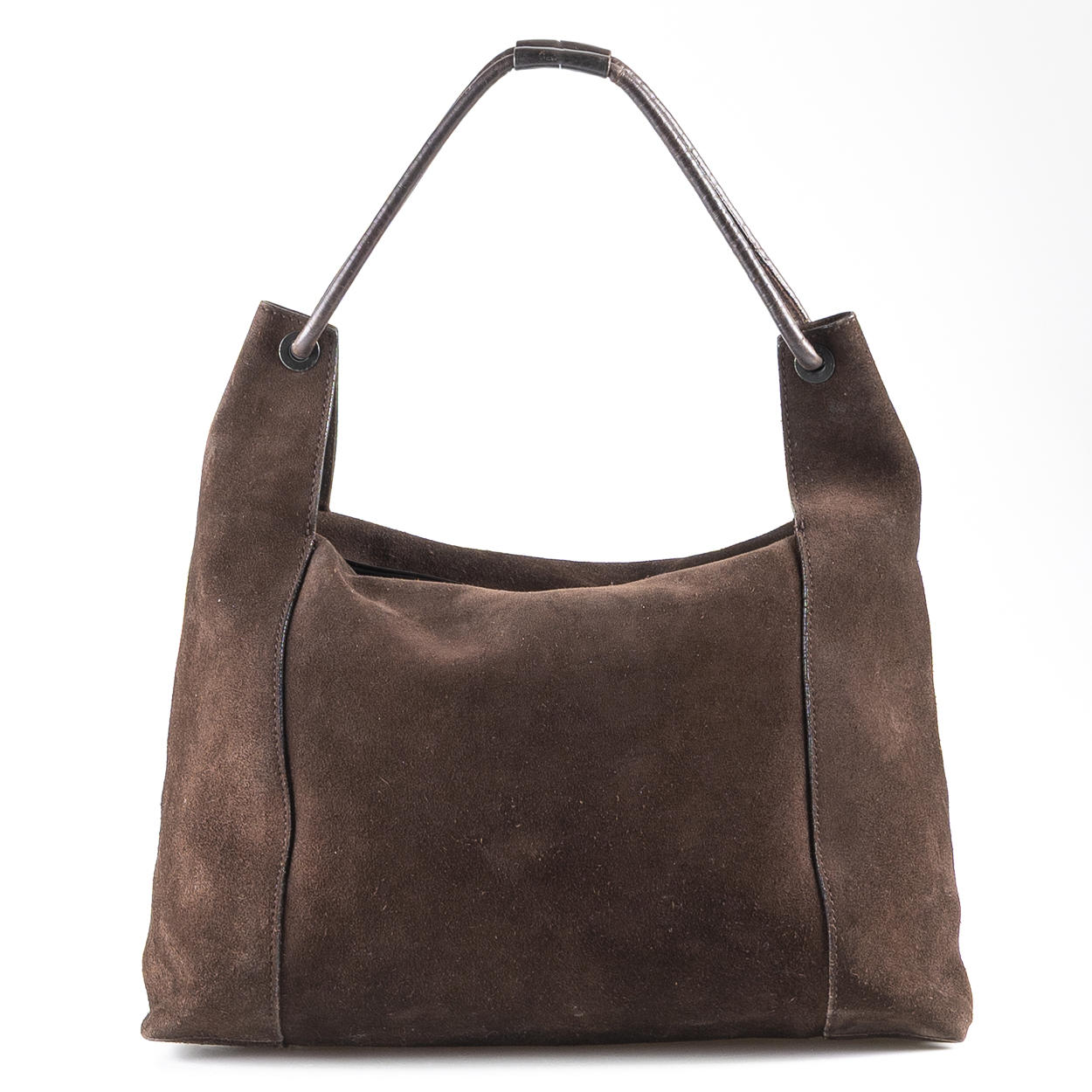 GUCCI, väska i brun mocka, år 1998.