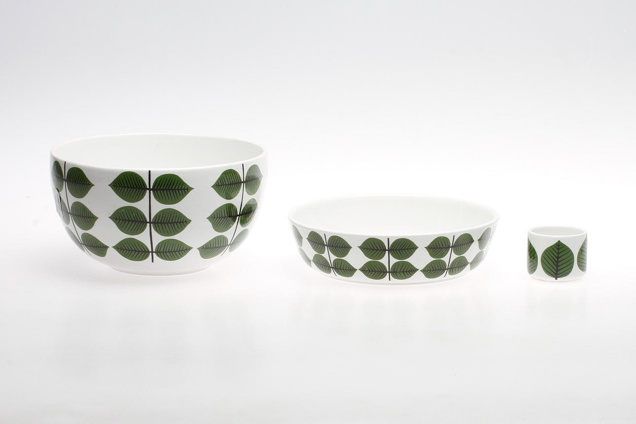 KERAMIKFÖREMÅL, 3 delar, "Berså", Stig Lindberg, Gustavsberg.