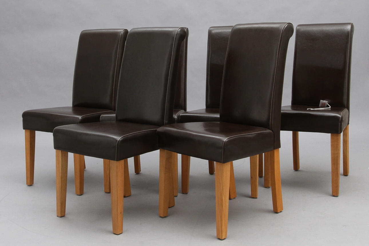 STOLAR,6 st, mörkbrunt konstläder.