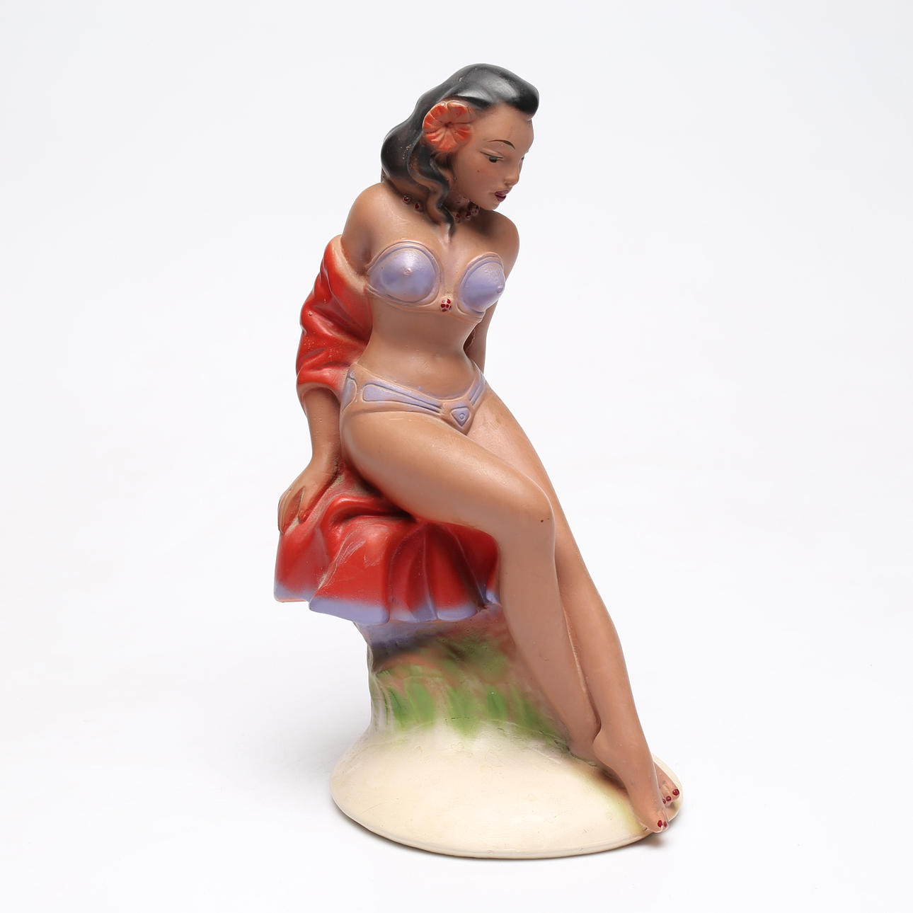 FIGURIN, bemålad gips, 1950/60-tal.