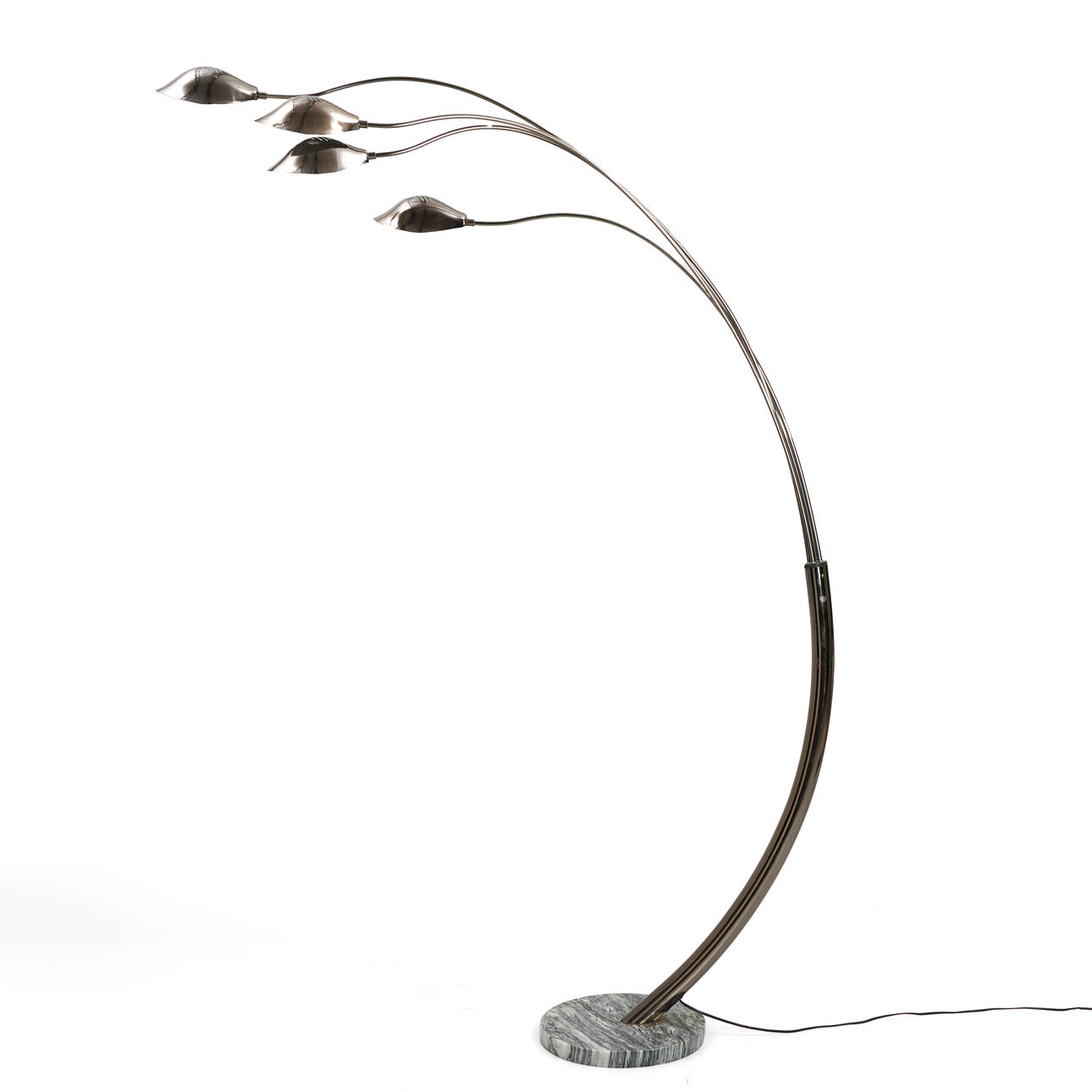 FLOOR LAMP, 4-arm, brass on marble base, Cottex.