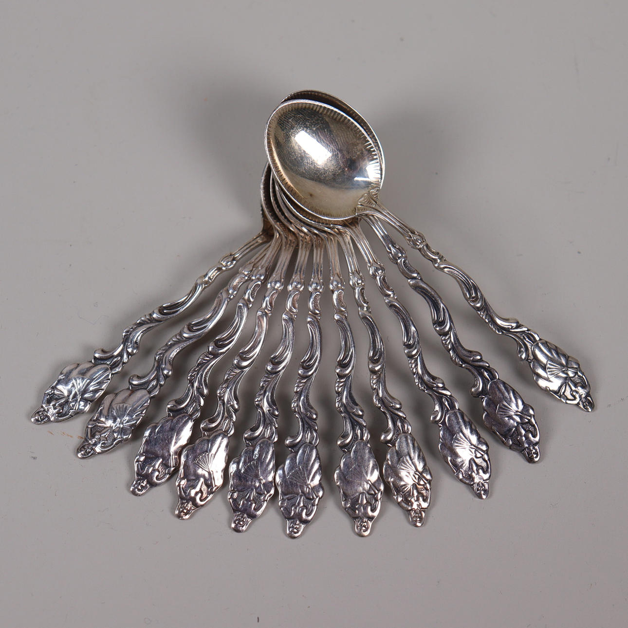 TEELÖFFEL, Silber, 11 Stück.