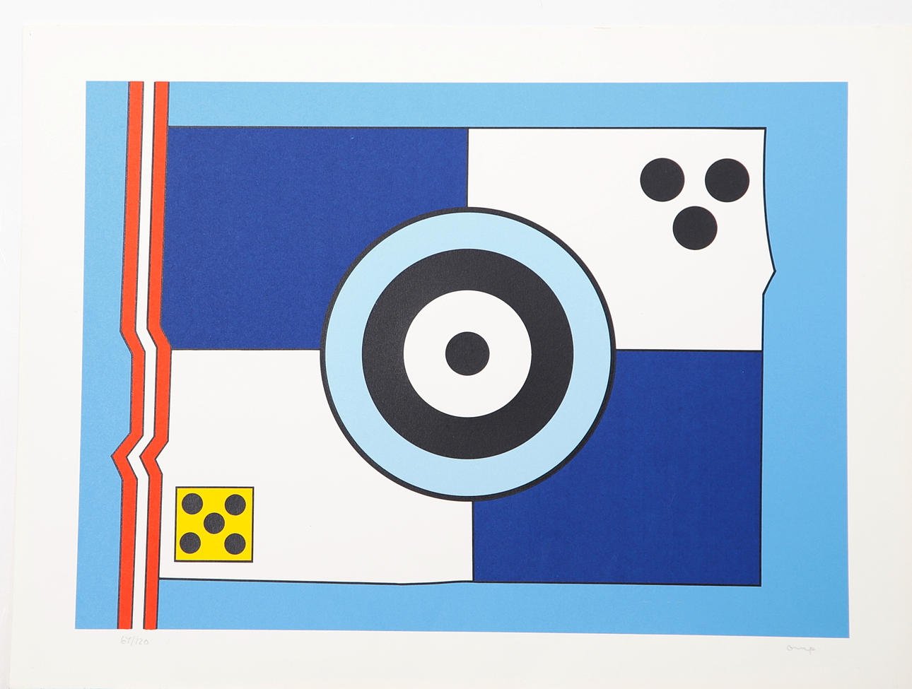 BENGT ORUP. Komposition, färgserigrafi nr 64/120, signerad Orup.