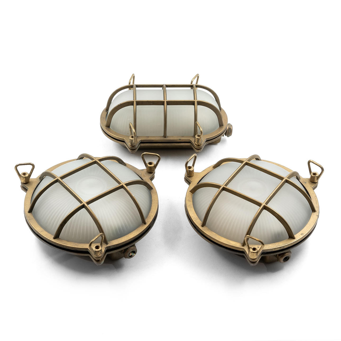 SKEPPSLAMPOR, mässing och glas, samtida.