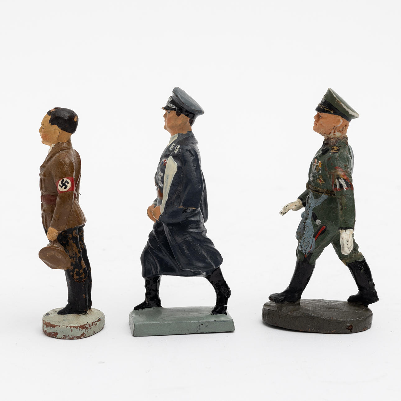 ELASTOLIN LINEOL 3-Personenfiguren, Goebbels, Göring und Mussolini ...