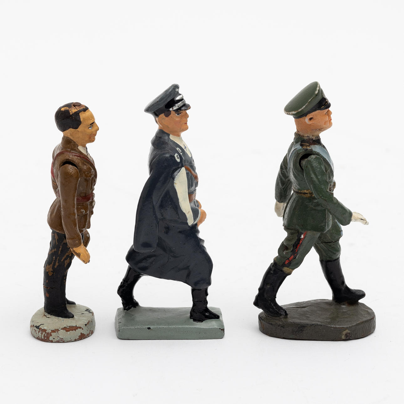 ELASTOLIN LINEOL 3-Personenfiguren, Goebbels, Göring und Mussolini ...