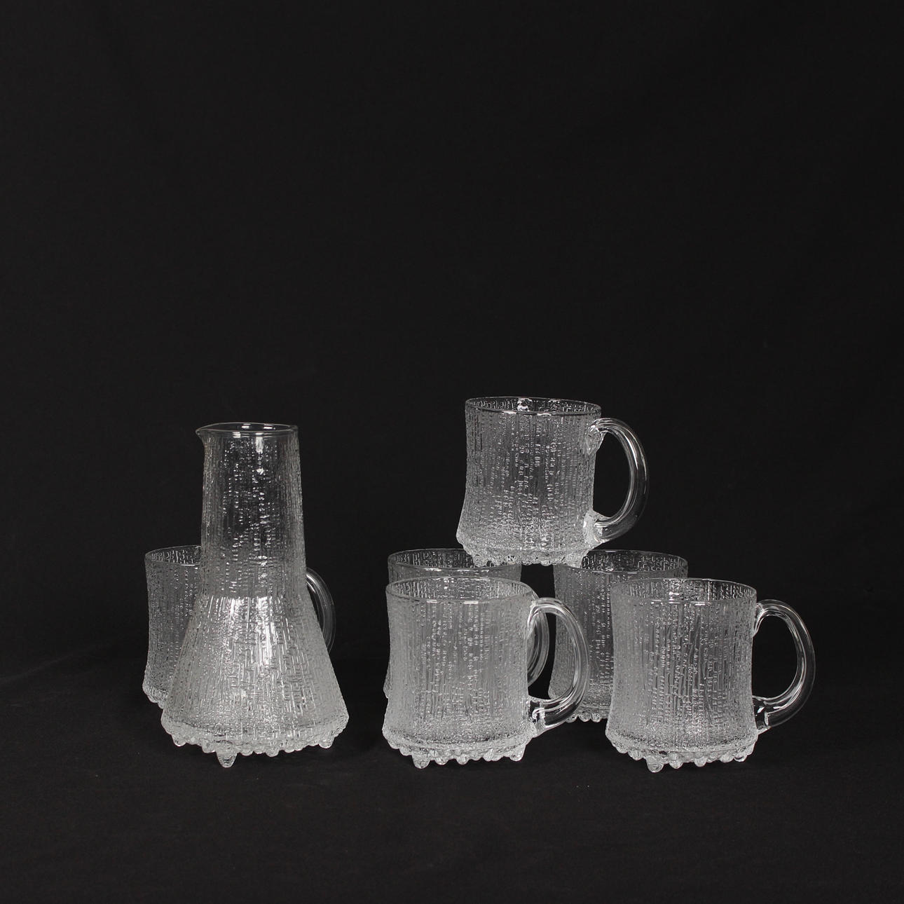 KARAFFE und 6 GLÄSER, „Ultima Thule“ Iittala.