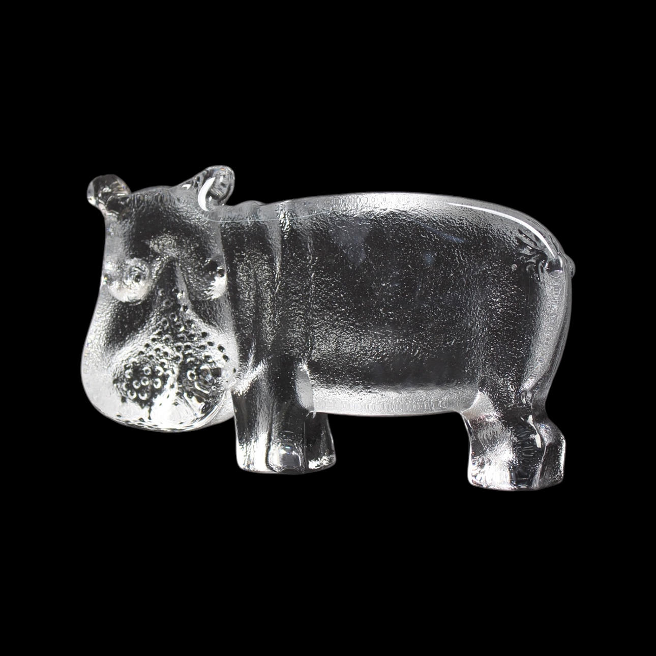 BERTIL VALLIEN, flodhest, glas, 1900-tal.