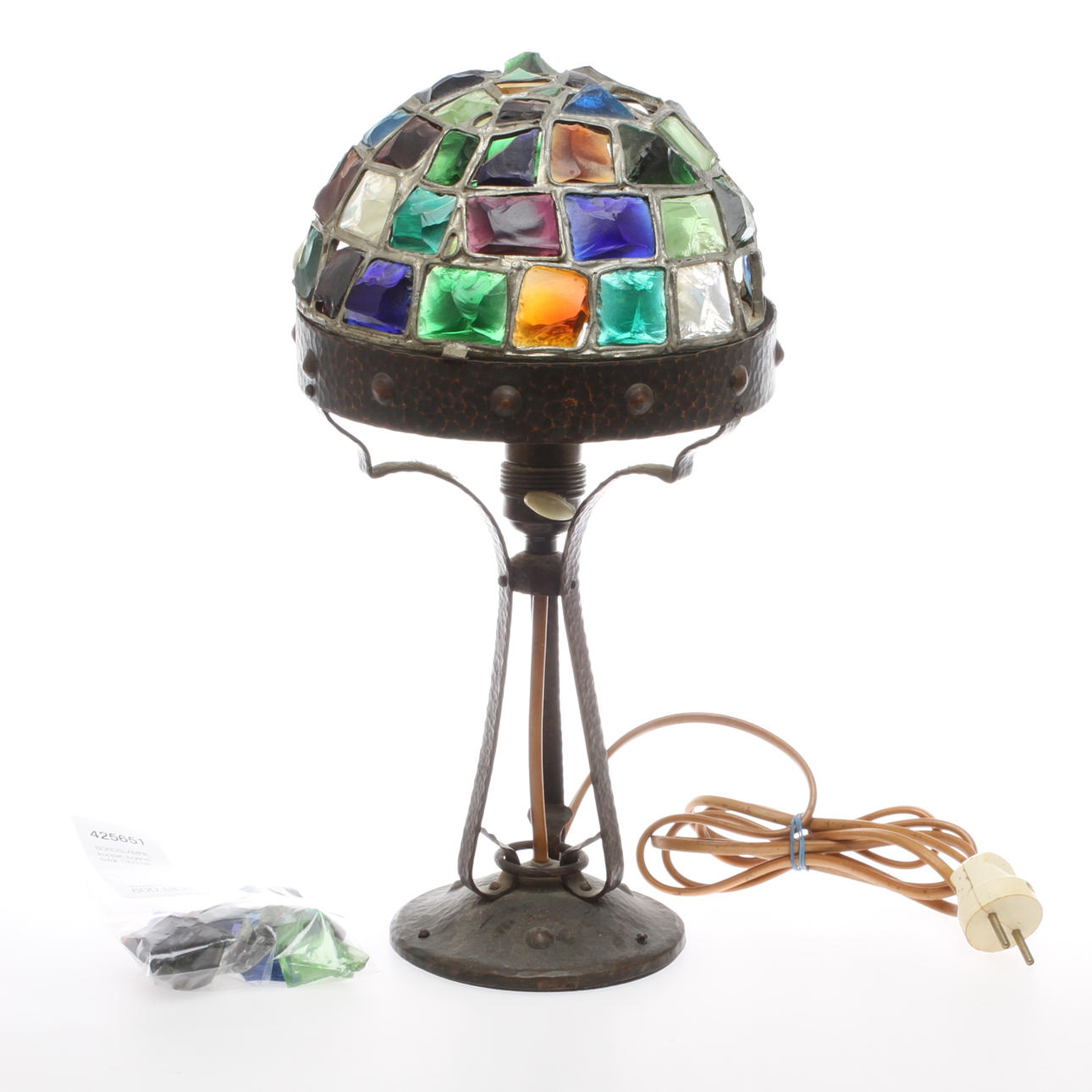 BORDSLAMPA, koppar, jugend, tidigt 1900-tal.