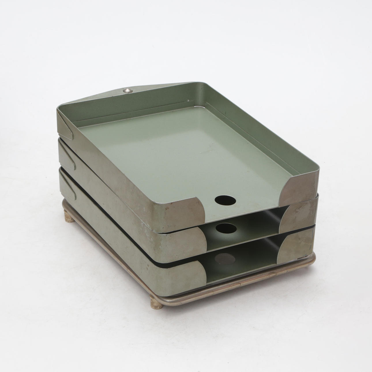 A metal document collector, circa 1970.