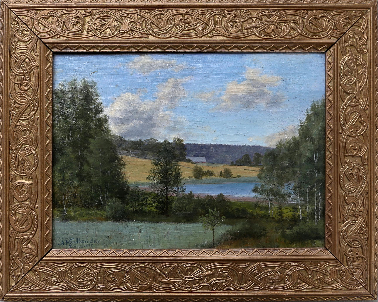 GUSTAF ARTHUR EMIL NORDLANDER. "Lisma 1897" Olja på duk, signerad.