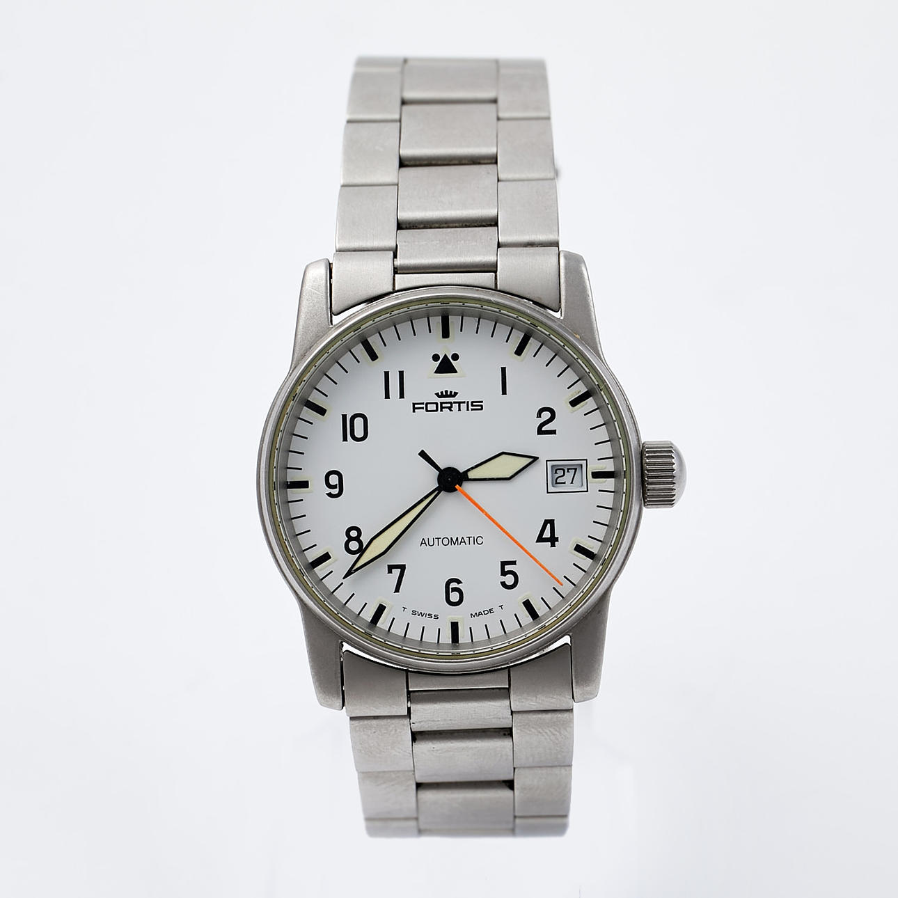 FORTIS, wristwatch, pilot model, automatic, date, steel.