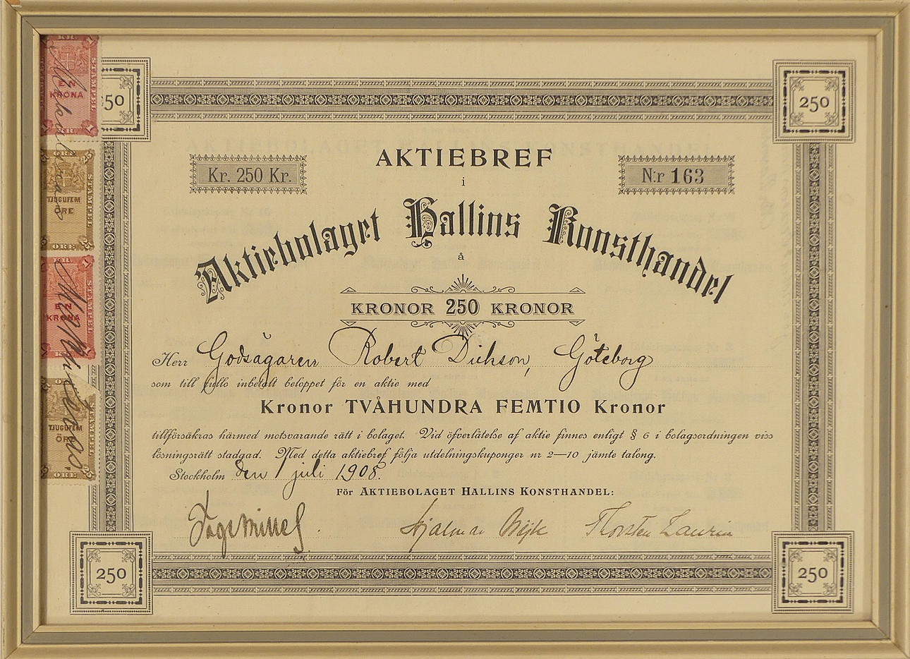 SHARE LETTER, Hallins Konsthandel.